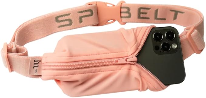 SPIbelt Running Belt Original Monochromatic for Women Men, Phone Holder for Running, Running Fanny Pack, Holder for Phone, Running Waist Pack, Adjustable, [Fits All Phones]. Rose Gold