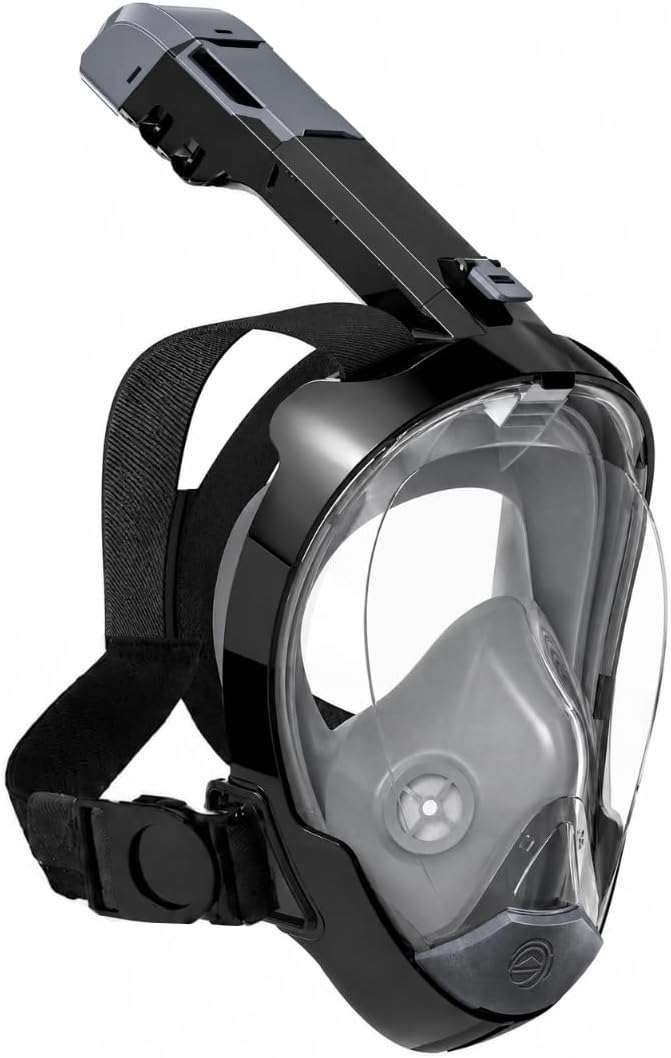Seaview 180 Sport Full Face Snorkel Mask Adults, 180 Degree Panoramic View, Anti Fog, Dry Top Snorkeling Gear for Adults & Youth with Detachable Camera Mount for Ocean, Beach & Travel