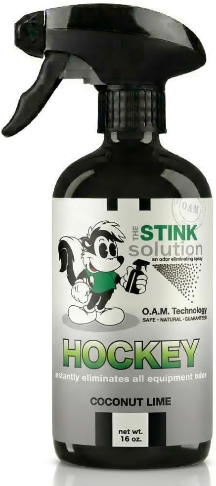 Stink Solution Hockey Odor Eliminator For Strong Odor: Quickly Banish Sweat & Body Odor From Hockey Gear, Skates, Hockey Bags, Gloves, & More! Safe Hockey Deodorizer - 1 16 oz Bottle Coconut Lime