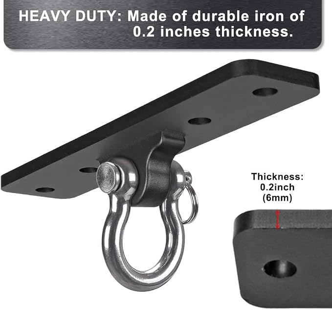 Dolibest Ceiling Mount Swing Hanger Heavy Duty Swing Set Hook for Porch Swing Hammock Chair Yoga Silk Suspension Straps Gymnastic Ring, Wall Anchor for Resistance Bands (900LB)