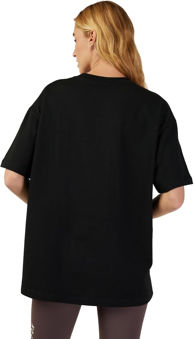 Fox Racing Women's Wordmark Oversized Short Sleeve T-Shirt, Black, X-Small