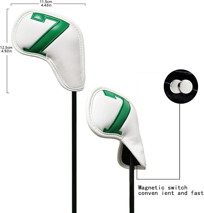 Scott Edward Golf Club Head Covers for Iron, 10 Pcs Leather Waterproof Material, Gradient Numbers Perfect for Mizuno Callaway, Ping, Taylormade, Cobra, Etc.