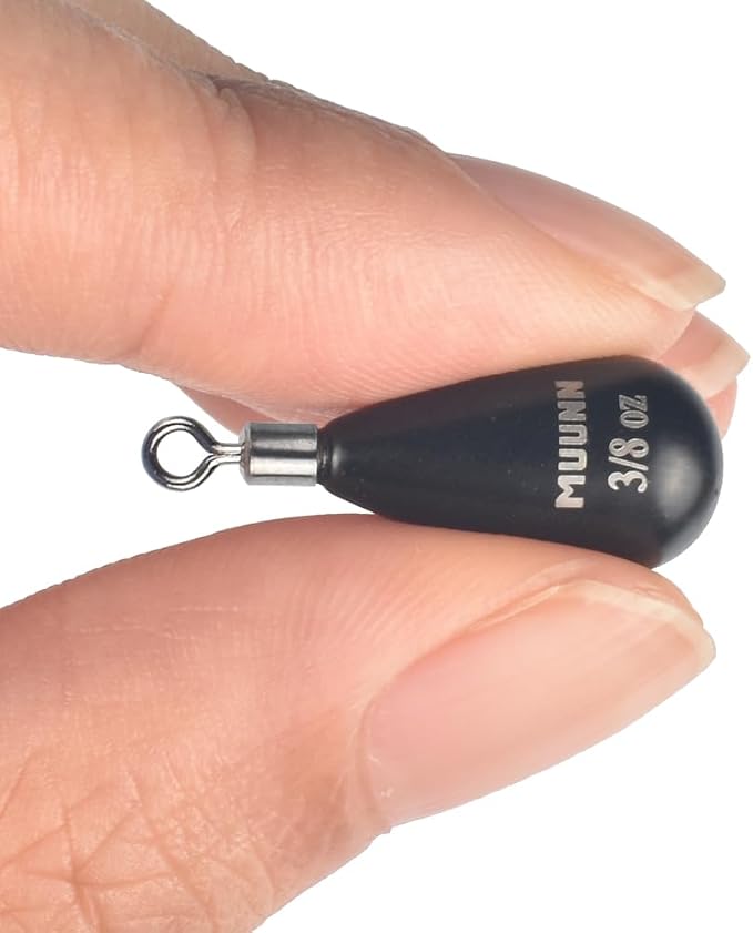 10 Pack Tungsten Free Rig Weights, Tear Drop Fishing Sinkers with Round Eye for Finesse Bass Fishing