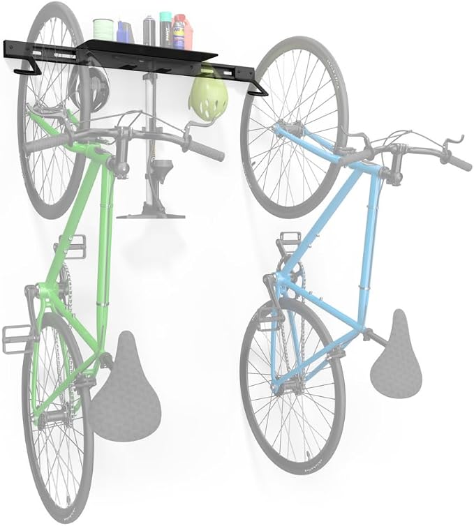 Koova Wall Mount Bike Rack | Steel Bike Mount | Adjustable Hangers | Easy Mount | USA Made