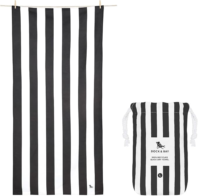 Dock & Bay Beach Towel - Quick Dry, Sand Free - Compact, Lightweight - 100% Recycled - Includes Bag - Set of 4 - Blue Hues, Extra Large (200x90cm, 78x35)