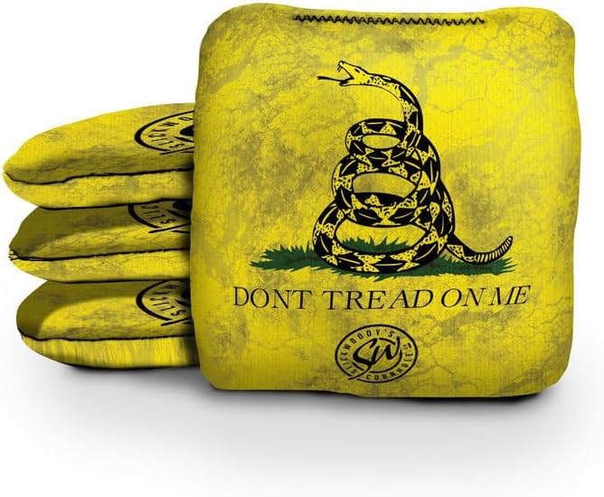 Slick Woody's Official Brand Beer + American Flag Cornhole Bags – Resin-Filled Tournament Performance with Dual Sided Professional Use Fabric- Set of 4