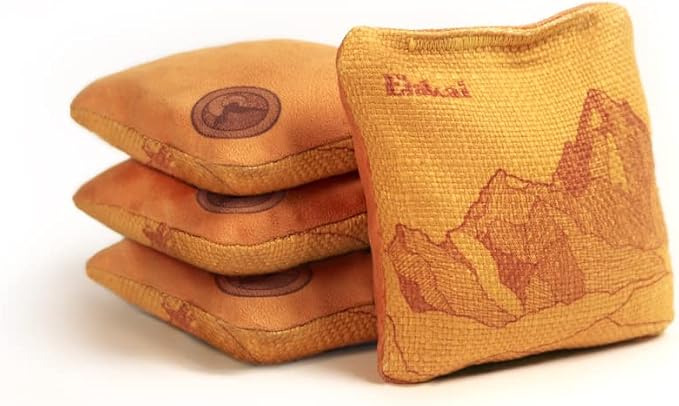Elakai Cornhole Bags All Weather Dual Sided Slick and Stick Travel Size and Weight Set of 4 Travel Size 4 in x 4 in