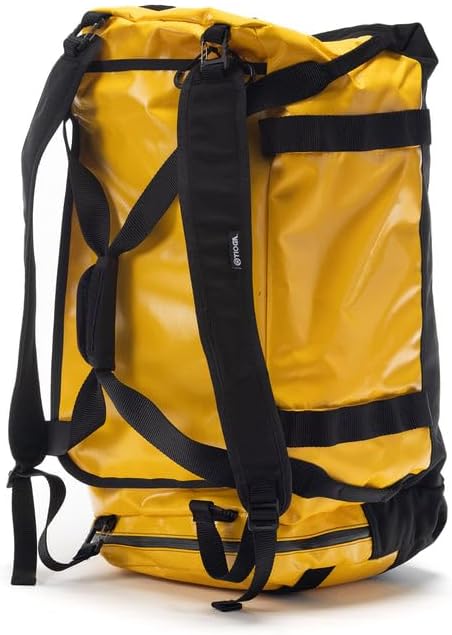TIOGA Venture Outdoor Duffel Bag with Backpack Straps, Weather Resistant, Rugged Construction, Gear Hauling for Outdoor Adventures, Medium / 50L, Yellow