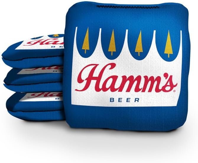 Slick Woody's Official Brand Beer + American Flag Cornhole Bags – Resin-Filled Tournament Performance with Dual Sided Professional Use Fabric- Set of 4