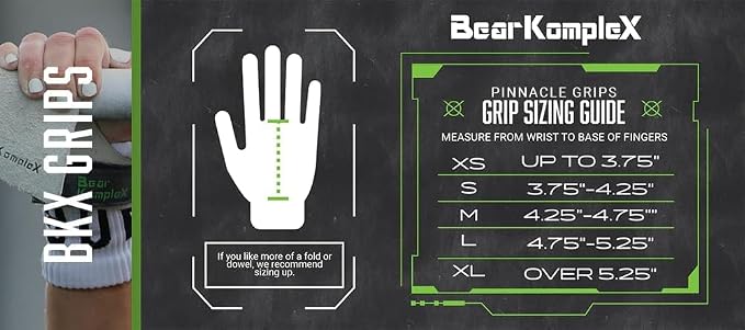 Bear KompleX 3 Hole Pinnacle Hand Grips for Workouts, Pull-ups, Weightlifting, WOD Gymnastics, Crosstraining Palm Grips with Wrist Wraps, Hand Protection from Rips and Blisters
