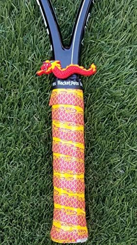 Racket Pets Kids Tennis Racket Dampener & Matching Overgrip Tape, Unicorn & Dragon