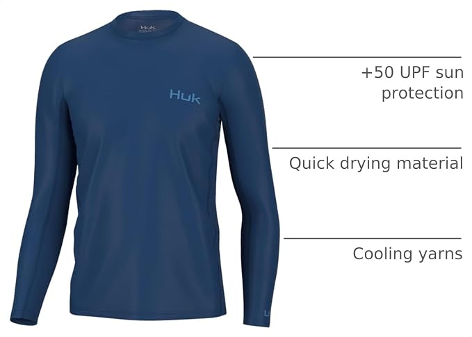 HUK Men's Icon X Long Sleeve Shirt, Performance Fishing Shirt
