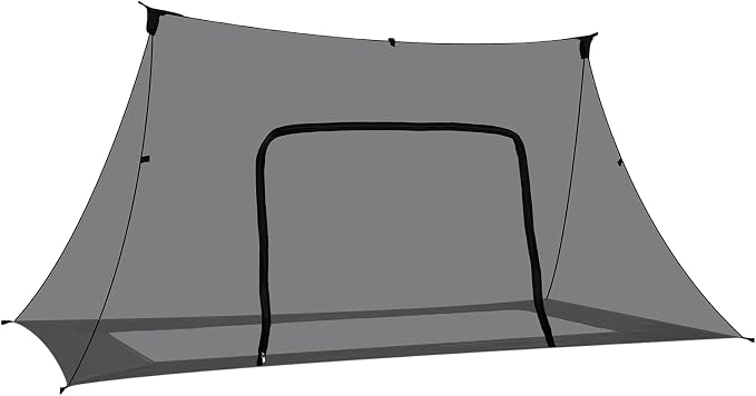Onewind Camping Mosquito Net for Cot, Shelter Bugnet Camping Screen Room Ultralight No-See-Um Breathable Mesh Bugnet Mosquito Netting with Double Sided Zipper, Black