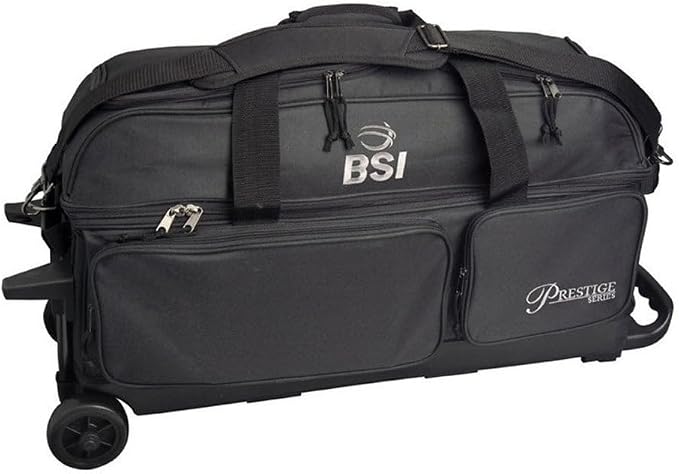 BSI Dash Roller Bowling Bag with Smooth Rolling Wheels, Padded Ball Compartment, Retractable Locking Handle, & Shoe Pocket