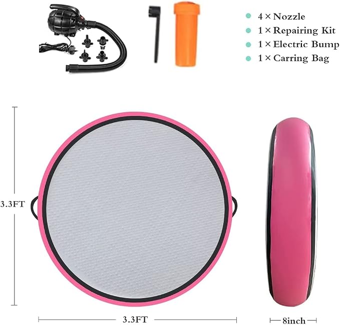 CZGBRO Air Spot Gymnastics Mat, Air Mat Tumble Track Gymnastic Equipment Inflatable Tumbler Backbend Trainer with Electric Pump for Yoga Cheerleading Home & Water Use