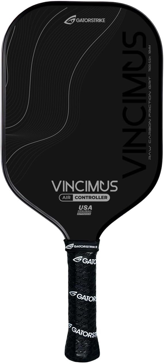 GATORSTRIKE Vincimus Air Controller T600 Pickleball Paddle, T600 Carbon Fiber Pickleball Paddle with Enhance PP Honeycomb 16mm Core, 8.1oz with GatorGrit Face