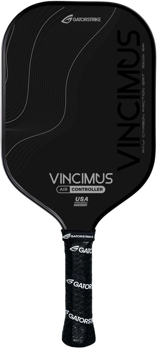 GATORSTRIKE Vincimus Air Controller T600 Pickleball Paddle, T600 Carbon Fiber Pickleball Paddle with Enhance PP Honeycomb 16mm Core, 8.1oz with GatorGrit Face