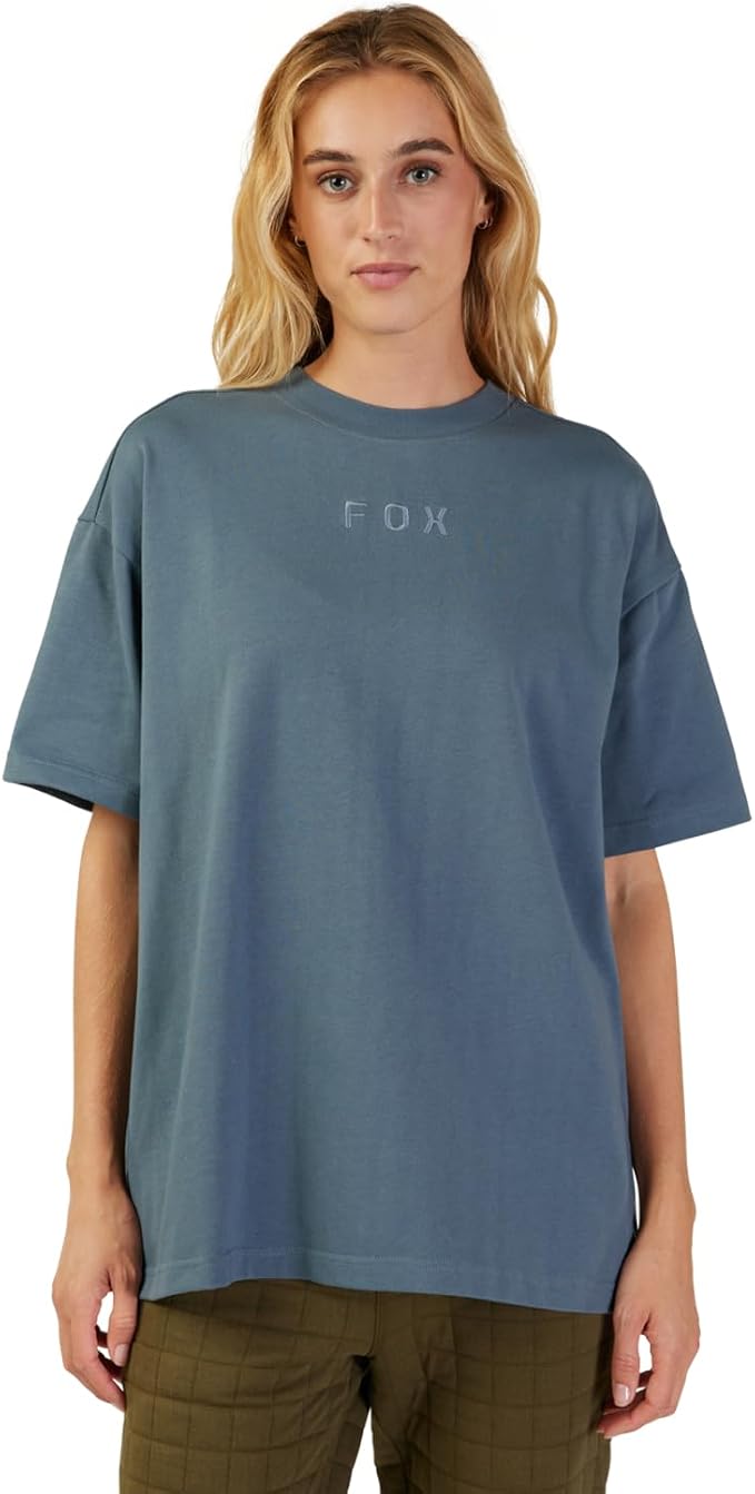 Fox Racing Women's Wordmark Oversized Short Sleeve T-Shirt, Citadel, X-Large