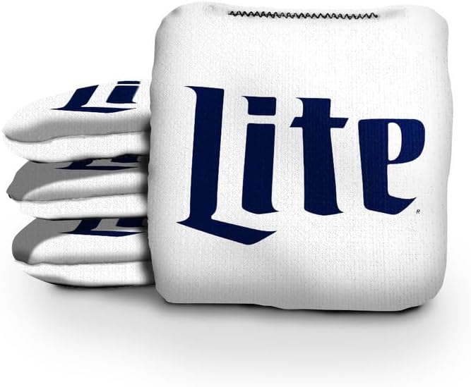 Slick Woody's Official Brand Beer + American Flag Cornhole Bags – Resin-Filled Tournament Performance with Dual Sided Professional Use Fabric- Set of 4