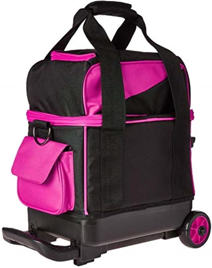 BSI Dash Roller Bowling Bag with Smooth Rolling Wheels, Padded Ball Compartment, Retractable Locking Handle, & Shoe Pocket