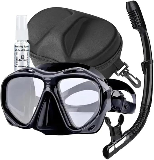 Hyperopia Diving Mask, +2.0 to +5.0 Farsighted Presbyopia Snorkel Mask, Tempered Glass Lens, Anti-Fog Leakproof Silicone Seal for Men Women Underwater Vision
