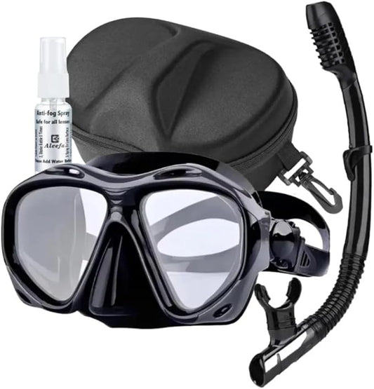 Hyperopia Diving Mask, +2.0 to +5.0 Farsighted Presbyopia Snorkel Mask, Tempered Glass Lens, Anti-Fog Leakproof Silicone Seal for Men Women Underwater Vision