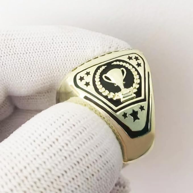 6 pcs MVP Ring Baseball Football Basketball Class High School College Ice Hockey Sport Championship Trophy Ring for Winner Tournament Team Award Gift