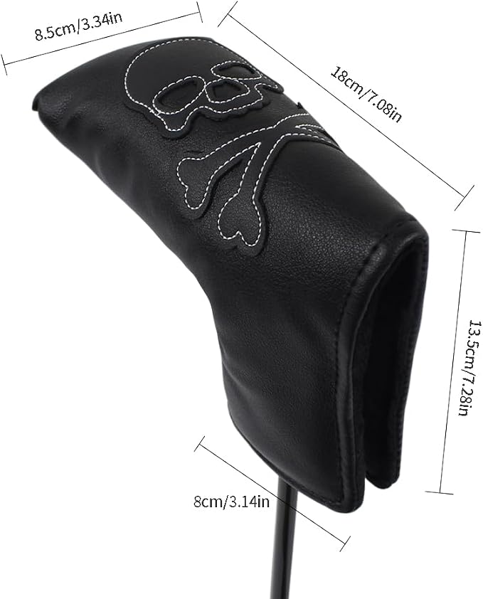 Scott Edward Skull Golf Woods Headcovers Covers for Driver Fairway 1 3 5 H Clubs Set Heads PU Leather Unisex Black Brown