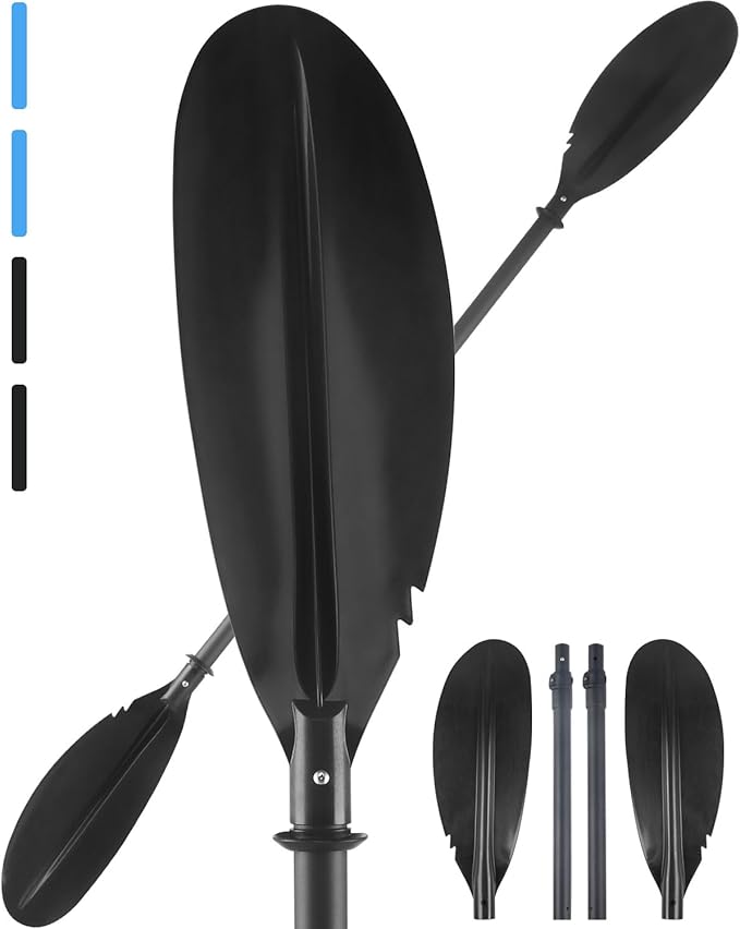 Kayak Paddles with Paddle Leash, Kayaking Oars 70in/178cm-97in/246cm Kayaking Canoeing Boating for Surfing Oar Fishing Lightweight Paddling Blades Kayak Paddles for Adults Heavy-Duty and Durable