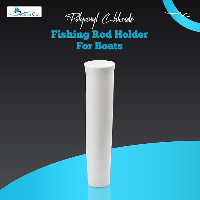 MARINE CITY Vinyl Inserts for Fishing Rod Holder White Plastic Strong and Durable Heavy Duty Easy Rod Secures Placement for Boat Marine