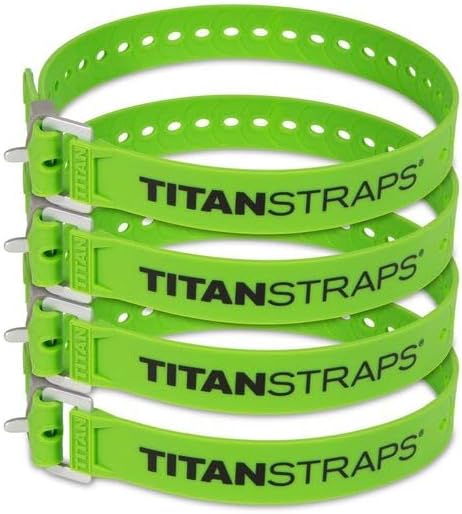 Titan Industrial Straps – Strong & Simple Tie-Downs for Construction (Welders, DIY Home) & 1st Responders – 3 Year Warranty, Batch Tested – 70 lb. Working Load, 25" Length, Lime Green, 4-Pack