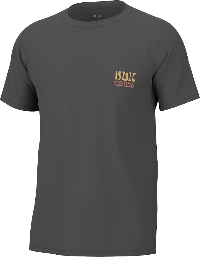 HUK Mens Performance Fishing Logo Tee, Short Sleeve T-Shirt for Men