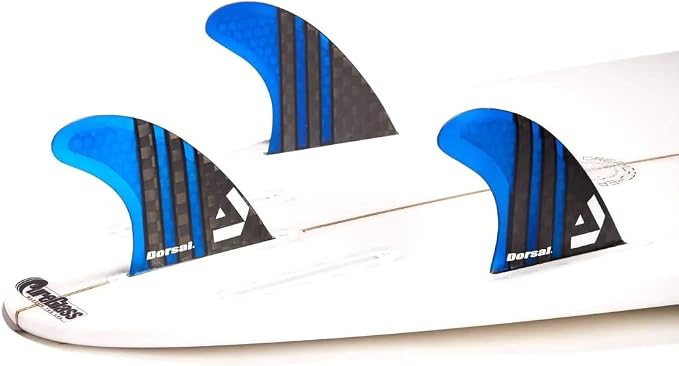 DORSAL Surfboard Fins Thruster 3 Set FCS Compatible with Carbon Honeycomb Hexcore