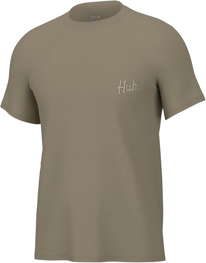 HUK Mens Performance Fishing Logo Tee, Short Sleeve T-Shirt for Men