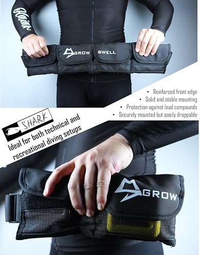 Scuba weight belt with 4 coated diving weights (Maximum 4.4lb/2kg for this set), quick release buckle & comfortable fit diving pocket weight belt,weight pouch belt fit for waist 32" to 52"
