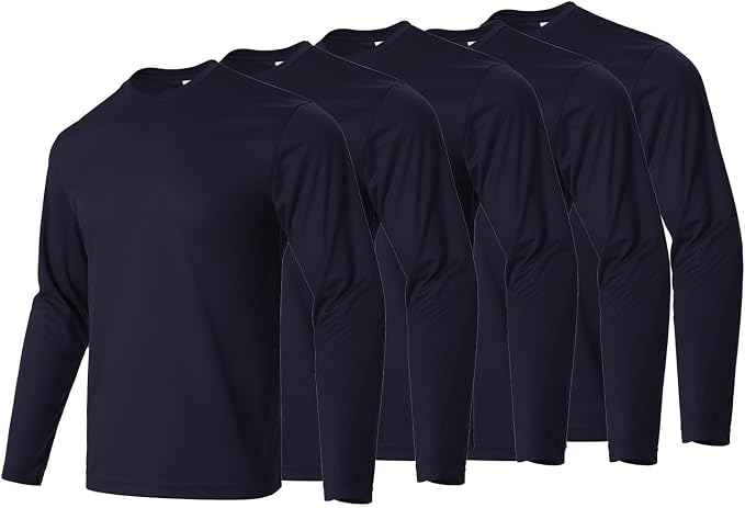 Mens Long Sleeve T-Shirts Casual Crew Neck Tee Shirt Summer Soft Running Swimming Cycling Fishing Tops