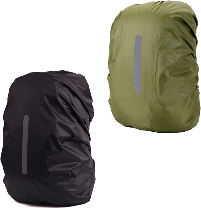 2 Pack Waterproof Rain Cover for Backpack,Backpack Rain Cover with Reflective Strip,Rucksack Rain Cover for Bicycling/Hiking/Anti-Dust/Anti-Theft/Camping/Traveling/Outdoor Activities