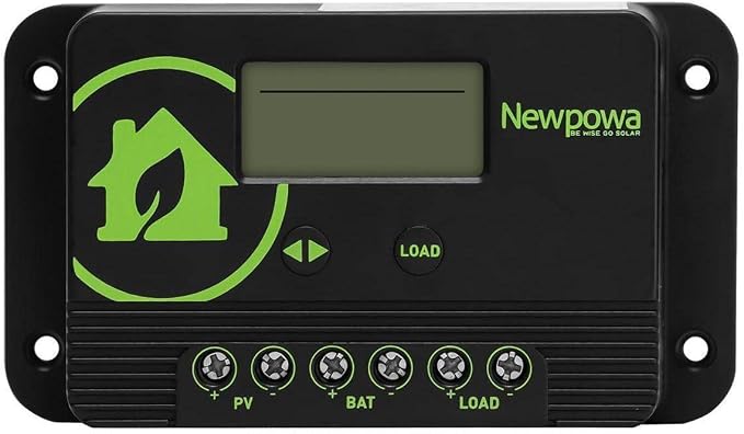 Newpowa 50W Watts 12V Mono 10BB Solar Panel Off Grid Solar Charge Kit 50 Watt 12 Volt Solar Panel+10A PWM Charge Controller+6ft Extension Cable for RV Marine Car Motorcycle Battery Charge Kit