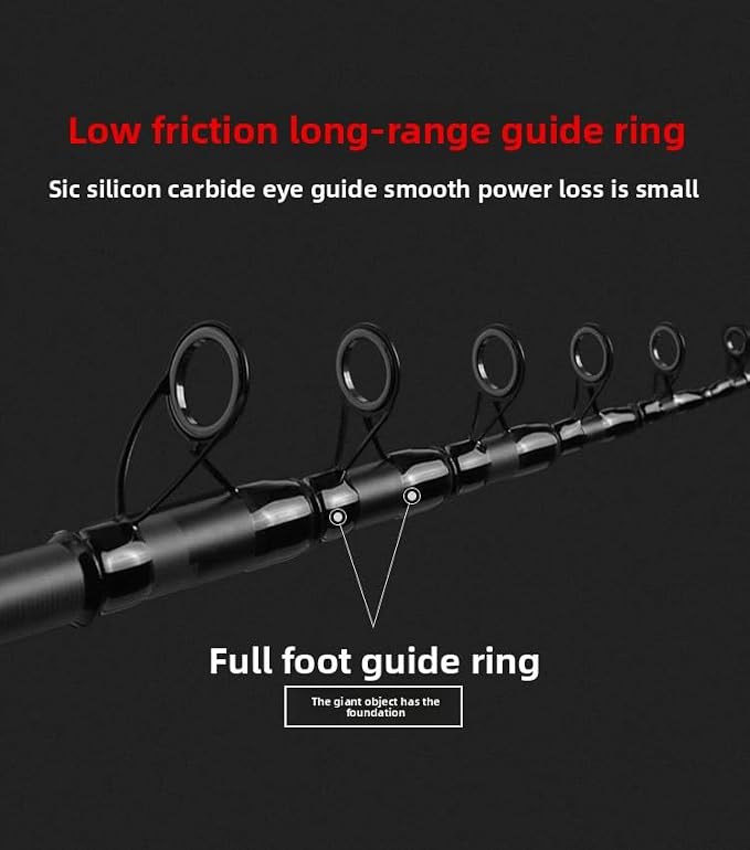 Telescopic Fishing Rod and Reel Combination, 240 Cm Carbon Fiber Rod, Adult Foldable Fishing Rod Suitable for Freshwater and Salt Water