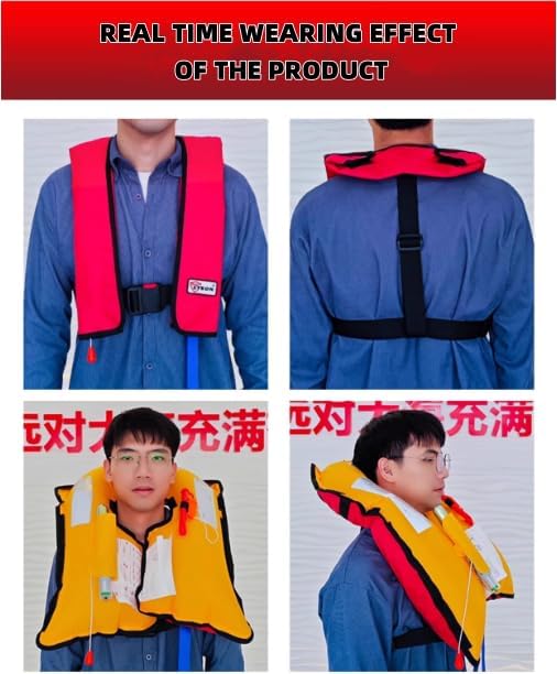 Automatic Inflatable Life Jacket,Preserver PFD for Adults,Life Vest for Adult,Supports Weight up to 330 pounds