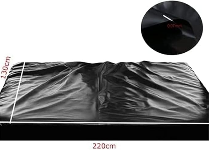 1 Comfortable Black PVC Plastic Mattress, Reusable, Equipped with Waterproof Cloth (220cm X 130cm) - H8