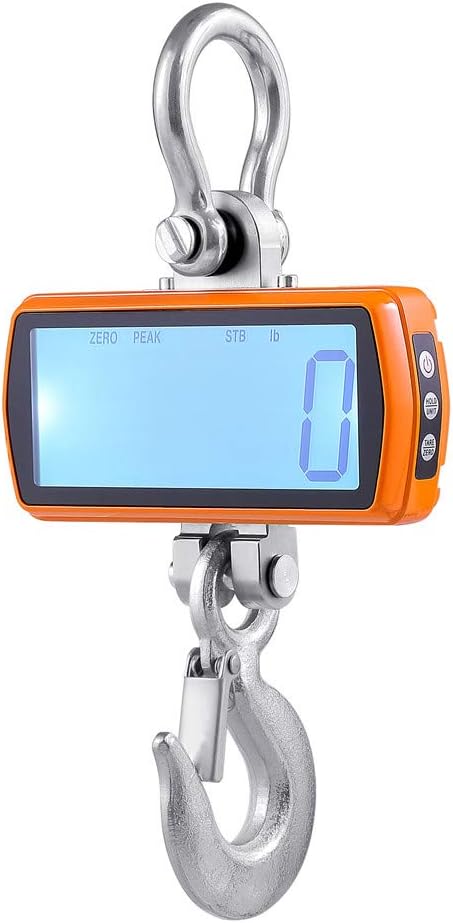 Klau 1000kg 2000 lb Crane Scale Orange | Heavy Duty, Hanging Scale, Touch Key LCD Display, With Remote