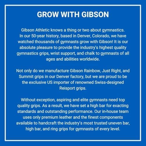 Gibson Athletic Just Right Uneven Bar Gymnastics Grips for Girls - Narrow Fit Leather Hand Grips for Gymnastics Bars - Gymnastics Equipment & Accessories, Made in USA
