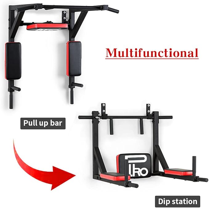 Wall Mount Pull Up Bar Wall Mounted Body Press Pull Up Bar Gym Chin-Up for Upper Body Workout