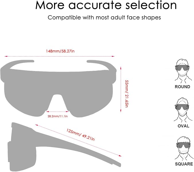 Sunglasses TR90 Frame Anti-Slip Full Coating HD Lens UV400 Protection Cycling Multi-Sport