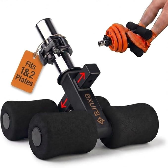Exura Tib Bar Adjustable Tibialis Trainer for ATG & Knees Over Toes, Fits 1” and 2” Plates, Tibialis Bar for Shin, Ankle & Lower Leg Strength, Calf Raise & Leg Extension Workouts