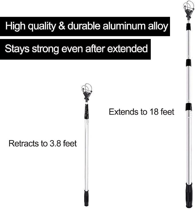 HOW TRUE Golf Ball Retriever, 12ft 15ft 18ft Aluminum Alloy Golf Ball Retriever Telescopic for Water Golf Ball Picker Grabber Golf Accessories Golf Gift