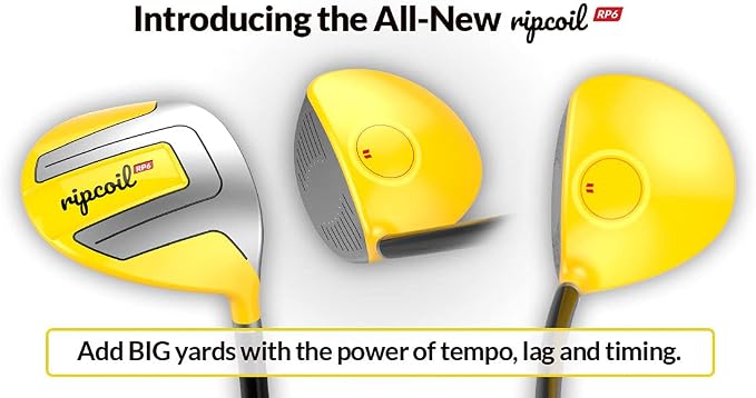 Ripcoil RP6 -Golf Swing Training Aid and Distance Trainer, Whippy Shaft and Driver Head, Hit Balls with This Aid, Increase Swing Speed and Distance Fast