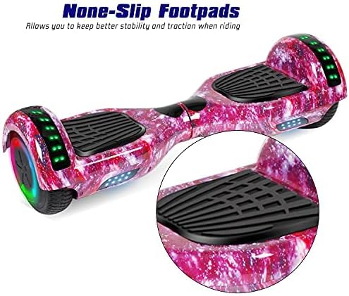LIEAGLE Hoverboard, 6.5" Self Balancing Scooter Hover Board with Bluetooth Wheels LED Lights for Kids Adults