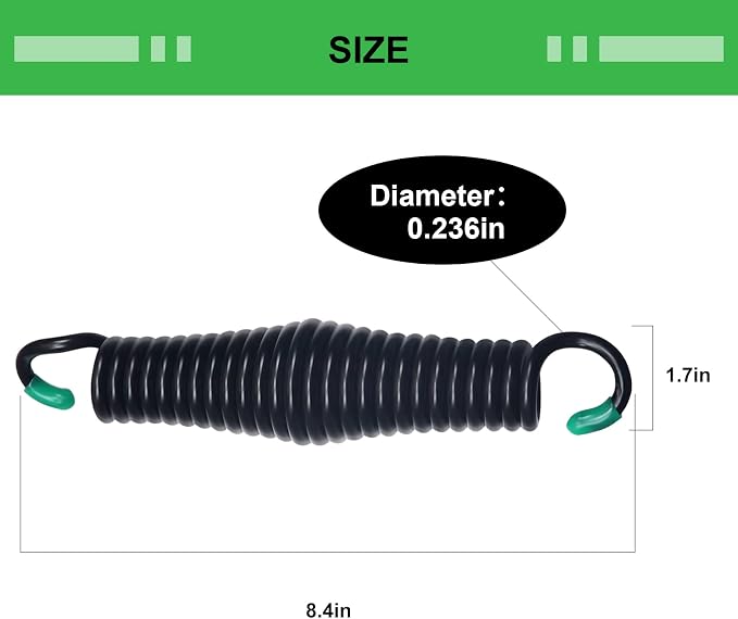 Porch Swing Springs Hammock Chair Spring Hold up to 1300lbs Heavy-Duty Chrome Springs for Hanging Chairs Ceiling Mount Porch Swings Punching Bag - 2 PCS Black